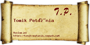 Tomik Petúnia névjegykártya
